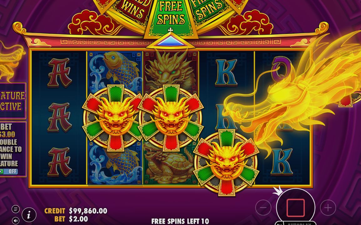 Free spins running with a multiplier on the left