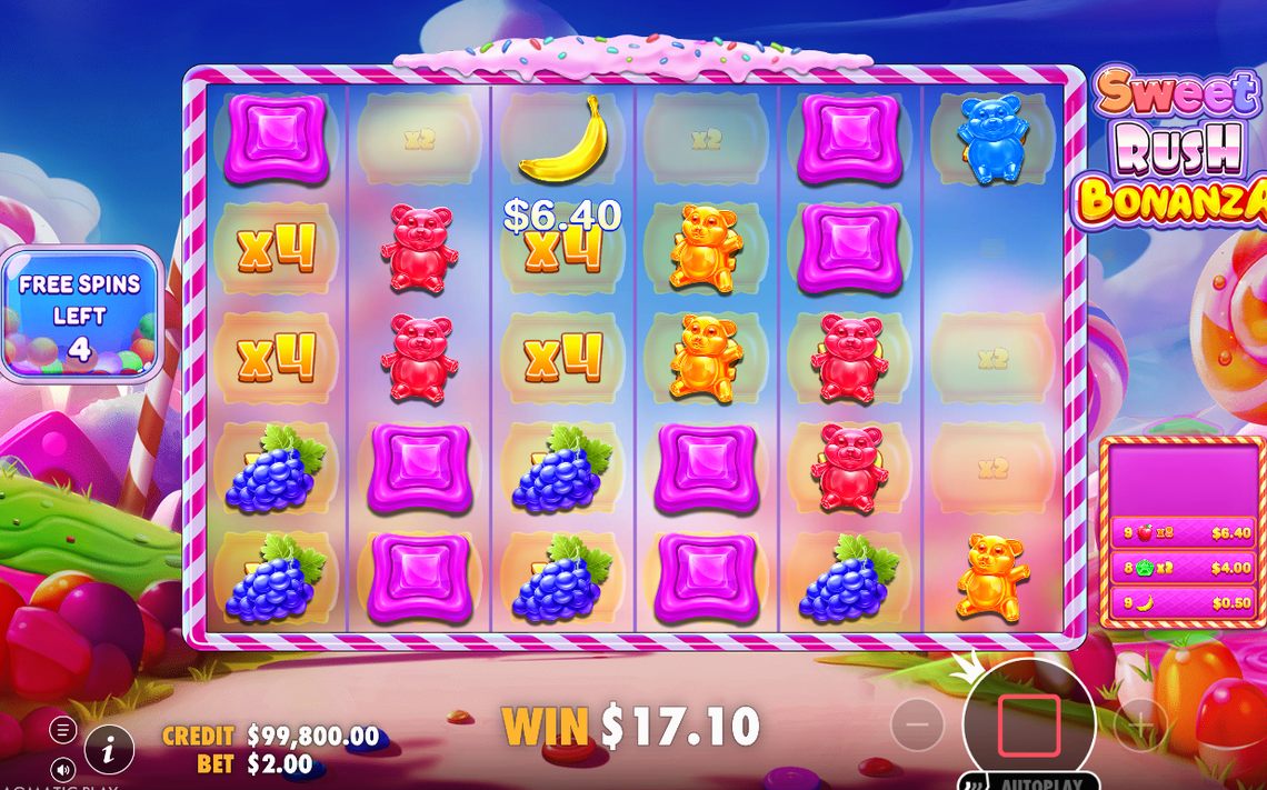 Free Spins screen during a Tumble sequence
