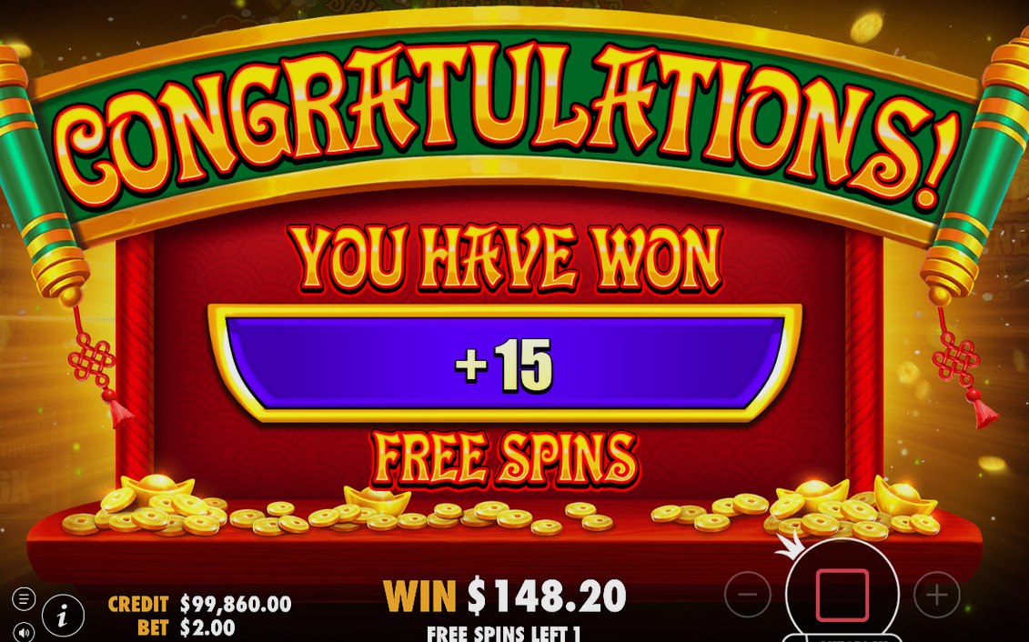 The Random Awards wheel settling on a wild win