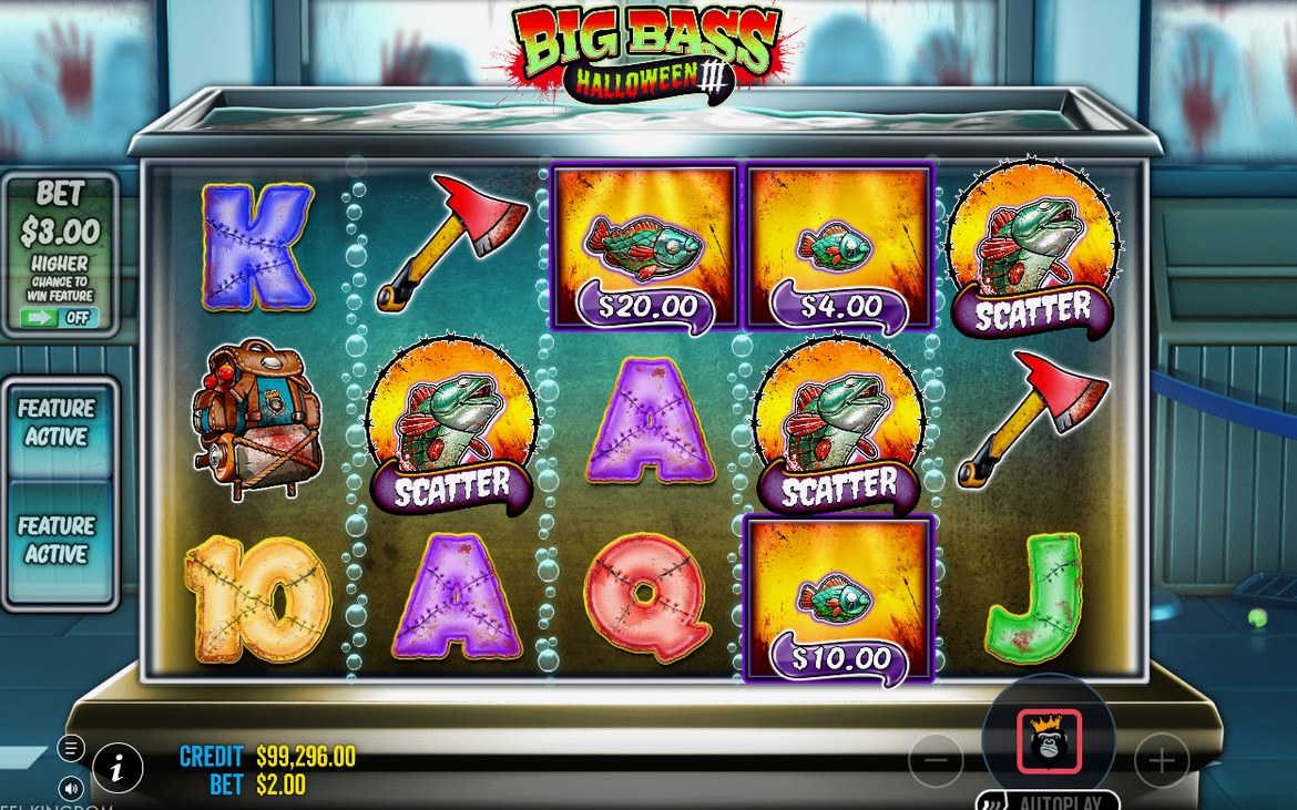Free Spins with blue and red WILD FISHERMAN meters