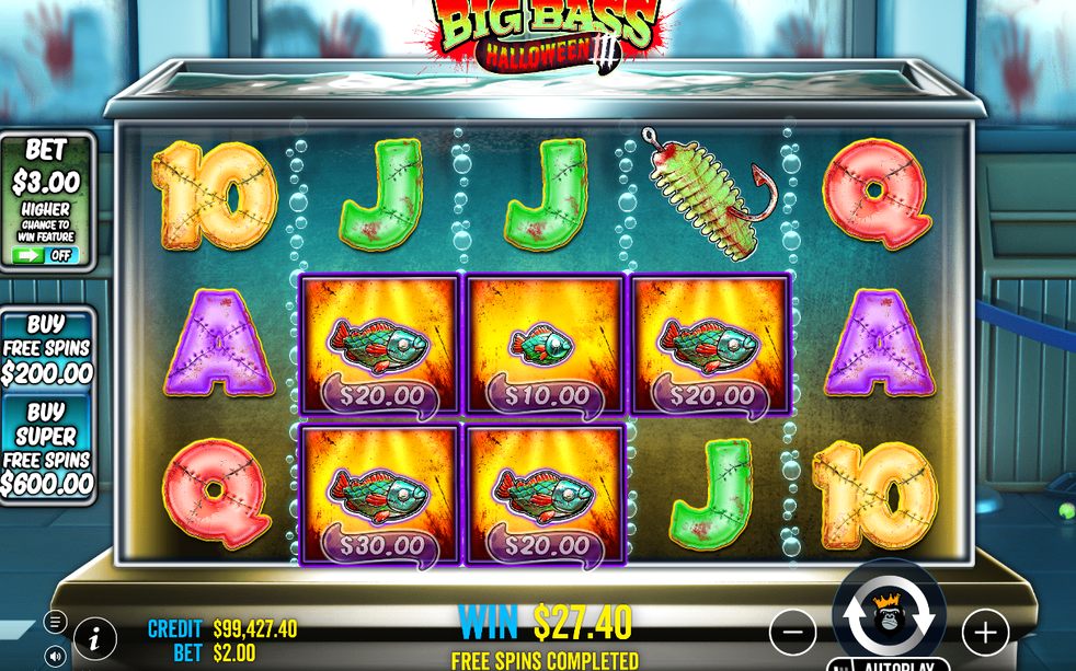 Line win screen with the total bet multiple